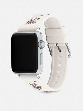 Coach Apple Straps White Floral Silicone Replacement Band Watch 38-40-41 mm